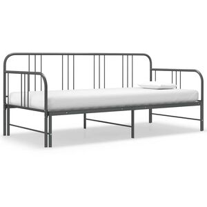 vidaXL I&scaron;traukiamos sofos-lovos rėmas, pilkas, 90x200cm, metalas
