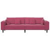 vidaXL Sofa su pagalve Vyno raudona 250 x 77 x 76 cm Aksomas