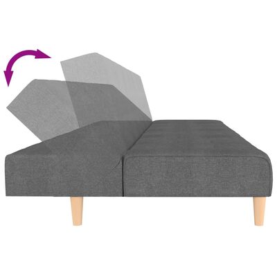 vidaXL Dvivietė sofa-lova, šviesiai pilkos spalvos, audinys