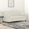 vidaXL Dvivietė sofa su pagalvėlėmis, kreminės spalvos, 140cm, aksomas