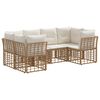vidaXL Lauko sofos komplektas su pagalve 6 pcs Natūrali Poliesteris