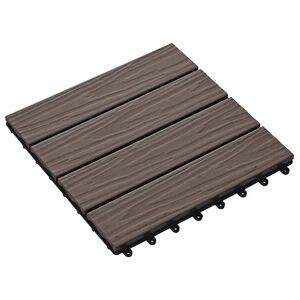 vidaXL Terasinė Plytelė 11 pcs Tamsiai rudas 30 x 30 cm MPK