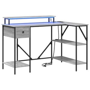 vidaXL Stalas Pilkas Sonoma 120 x 79 x 86,5 cm Apdirbta mediena