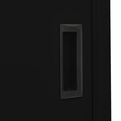 vidaXL Biuro spintelė su stumdomom durim, juoda, 90x40x180cm, plienas