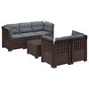 vidaXL 5-vietė sodo sofa su pagalvėlėmis Rataninio i&scaron;vaizdos PP Ruda