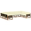 vidaXL Lauko sofos komplektas su pagalve 9 pcs Natūralus ir grietinėlė