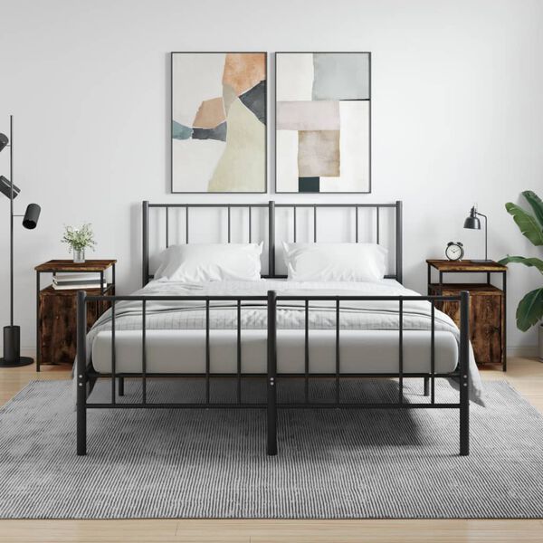 vidaXL Naktinės spintelės, 2vnt., dūminio ąžuolo, 40x42x60cm, mediena