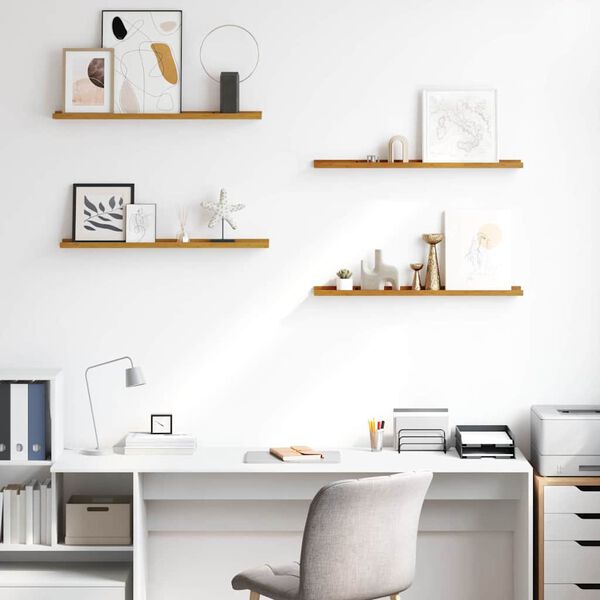 vidaXL Sieninė lentyna 4 pcs Smėlio 80 x 9 x 3 cm Apdirbta mediena