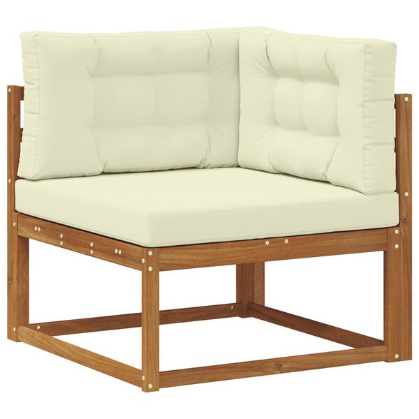 vidaXL Lauko sofos komplektas su pagalve 5 pcs Natūralus ir grietinėlė