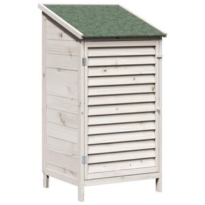 vidaXL Sodo Sandėlys Balta 59 x 56 x 113,5 cm Kietasis pu&scaron;inis medis