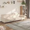vidaXL Dvivietė sofa-lova, kreminės spalvos, mikropluo&scaron;tas