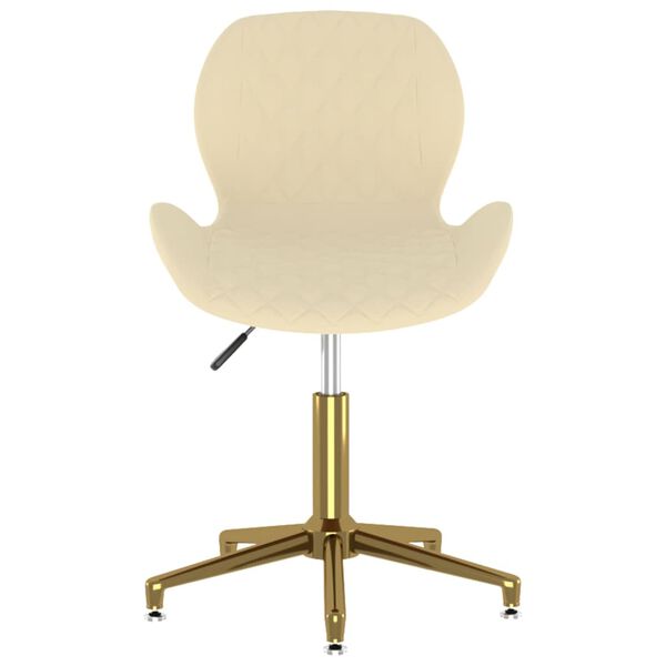 vidaXL Pasukamos valgomojo kėdės, 4vnt., kreminės spalvos, aksomas