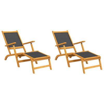 vidaXL Lauko terasos kėdės, 2vnt., akacijos masyvas ir tekstilenas