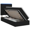 vidaXL LED saugojimo lova su čiužiniu Juoda 100 x 200 cm Audinys