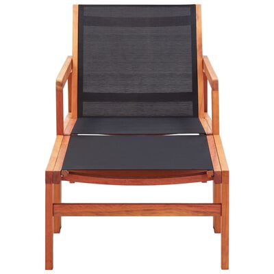 vidaXL Sodo kėdė su pakoja, eukalipto medienos masyvas ir tekstilenas