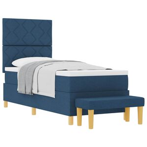 vidaXL Kiemas lova su čiužiniu Mėlyna 80 x 200 cm audinys