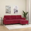 vidaXL Trivietė sofa su pakoja, raudonojo vyno spalvos, 180cm, aksomas