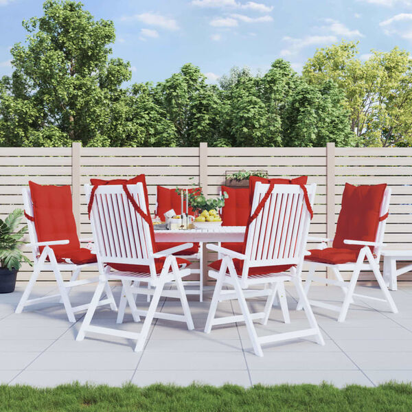 vidaXL Kėdės pagalvėlės, 6vnt., raudonos spalvos, oksfordo audinys