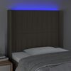 vidaXL Galvūgalis su LED, taupe spalvos, 103x16x118/128cm, audinys