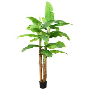 vidaXL Dirbtinis bananmedis su vazonu, 140cm, žalias