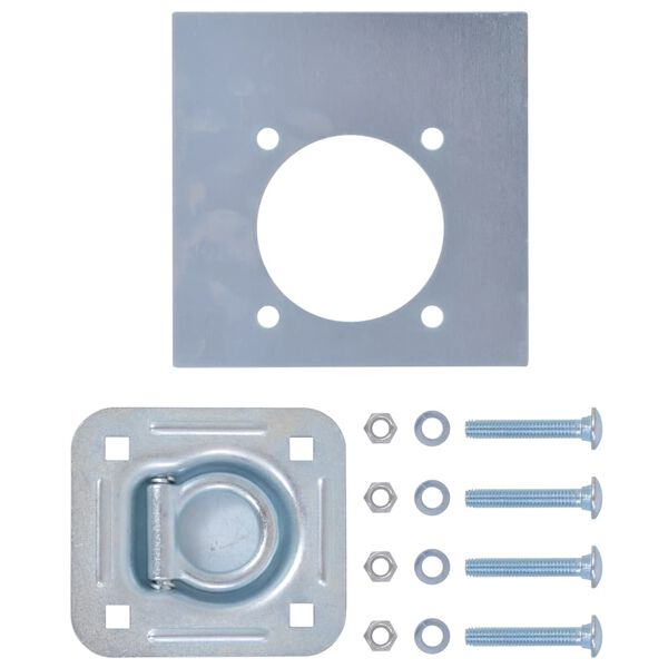 vidaXL Tvirtinimo žiedai namel. ant ratų, 6vnt., cink. plienas, 2000kg