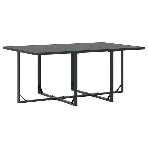 vidaXL Sodo valgomojo komplektas 11 pcs Juoda Plienas