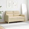 vidaXL Dvivietė sofa, kreminės spalvos, 120cm, audinys