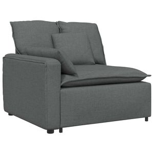 vidaXL Modulinė sofa su porankiu ir pagalvėlėmis, tamsiai pilka, 100 cm