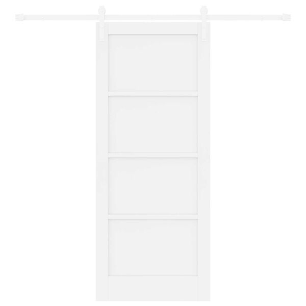 vidaXL Slankios durys Balta 83 x 202 cm Kietos pušies mediena