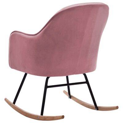 VidaXL Supama kėdė, rožinės spalvos, aksomas