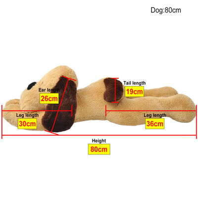 vidaXL Minkštas pliušinis žaislinis šuo, rudos spalvos, 80cm
