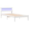 vidaXL Lovos rėmas Balta 90 x 200 cm Kietos pu&scaron;ies mediena