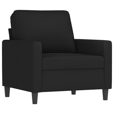 vidaXL Sofos komplektas su pagalvėlėmis, 3 dalių, juodas, aksomas