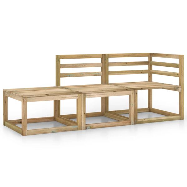 vidaXL Sodo komplektas, 3 dalių, žaliai impregnuota pu&scaron;ies mediena