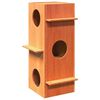 vidaXL Cat House Wax Ruda 43x43x90 cm Pu&scaron;ies masyvo
