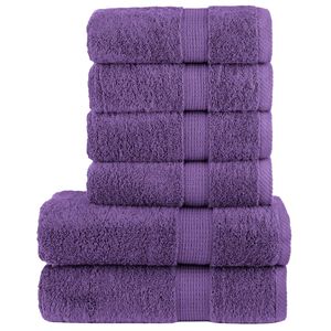 vidaXL Rank&scaron;luosčių rinkinys SOLUND, 6vnt., violetiniai, 600g/m&sup2;