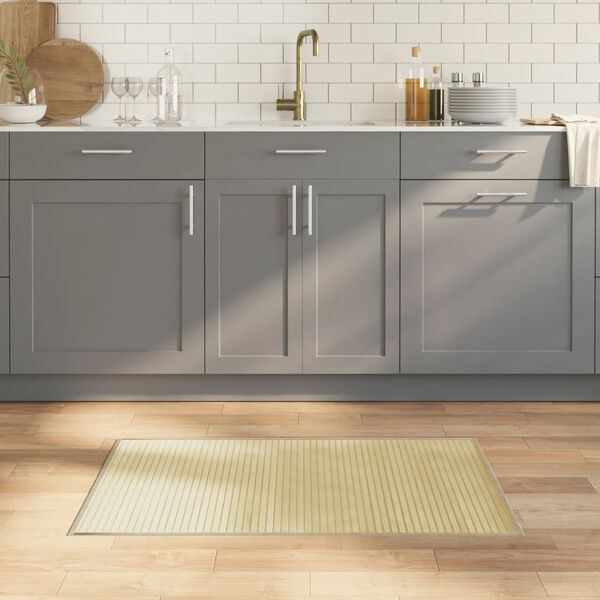 vidaXL Kilimas, &scaron;viesus natūralus, 60x100cm, bambukas, stačiakampis