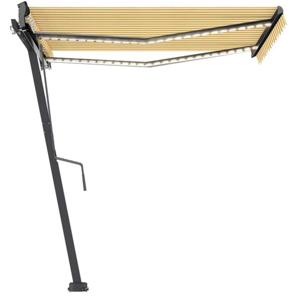 vidaXL Pastatoma automatinė markizė, geltona/balta, 350x250cm