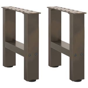 vidaXL Kavos staliuko kojelės, 2 vnt., 30x(30-31) cm, natūralus plienas