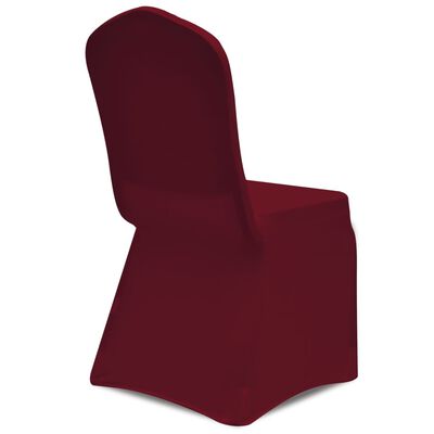 vidaXL Kėdžių užvalkalai, 24vnt., vyšniniai, įtempiami (4x241200)