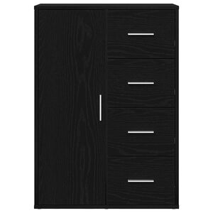 vidaXL Kabalas juoda ąžuolo 60 x 31 x 84 cm Apdirbta mediena