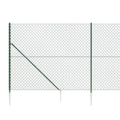vidaXL Tinklinė tvora su smaigais, žalios spalvos, 1,4x10m