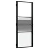 vidaXL Stiklinės durys 83 x 3,5 x 201,5 cm Aliuminis Juoda