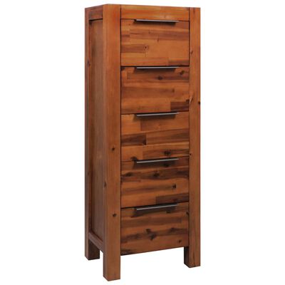 vidaXL Komoda su stalčiais, akacijos medienos masyvas, 45x32x115cm