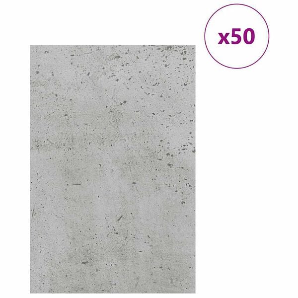 vidaXL Dekoratyvinės Panelės 50 pcs Betono pilka 40 x 60 x 0.3 cm