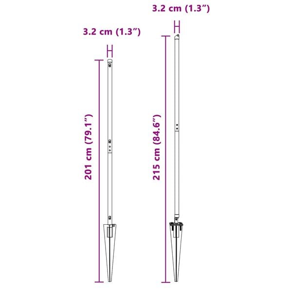 vidaXL Tvorelės stulpas 26 pcs Pilka 3,2 x 3,2 x 170 cm
