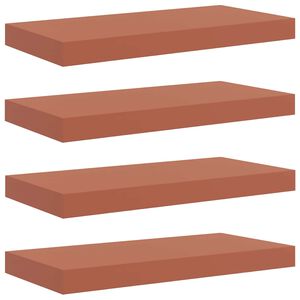 vidaXL Sieninė lentyna 4 vnt. Raudona 50 x 23,5 x 3,8 cm