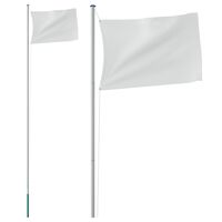 vidaXL Sekcijinis vėliavos stiebas, sidabrinis, 6,23m, aliuminis