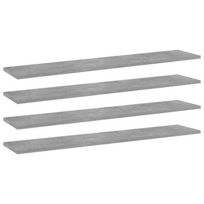 vidaXL Knygų lentynos plokštės, 4vnt., betono, 100x20x1,5cm, MDP