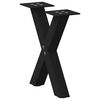 vidaXL Kavos staliuko kojelės, X formos, 2 vnt., juodos, 37x(30-31) cm, plienas